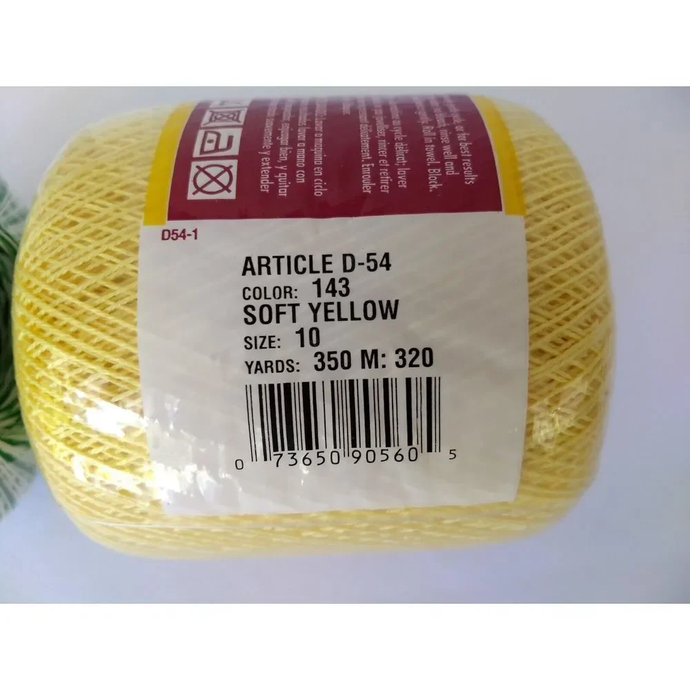 2 South Maid 100% Mercerized Crochet Cotton Colorfast Shaded Green & Soft Yellow